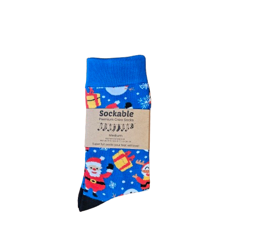 Blue Christmas Socks