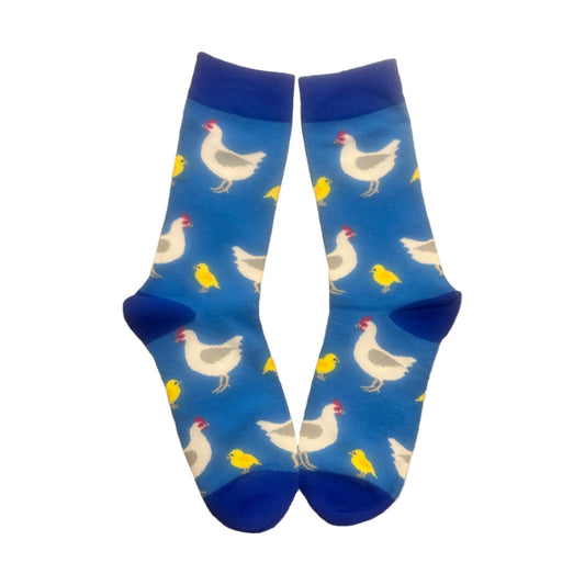 Chicken Blue Socks