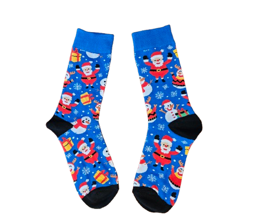 Blue Christmas Socks