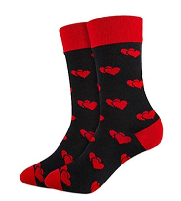 Dark Double Heart Socks