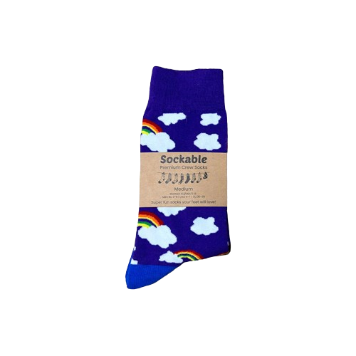Rainbow socks with Sockable Label