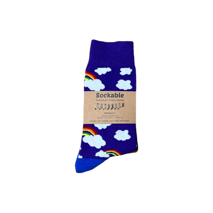 Rainbow socks with Sockable Label