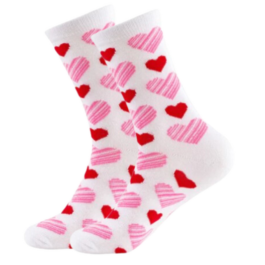 White Heart Socks